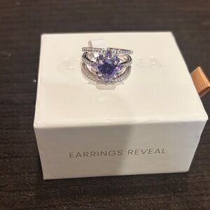 Amethyst on Rhodium Ring